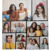 Creëer Uw eigen 10 fotocollage Douchegordijn (Voorkant)