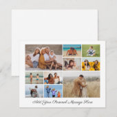 Creëer Uw eigen 10 fotocollage Feestdagenkaart (Voorkant / Achterkant)