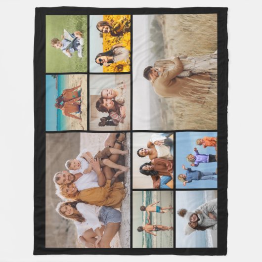 Creëer Uw eigen 10 fotocollage Fleece Deken (Voorkant)