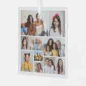 Creëer Uw eigen 10 fotocollage Glas Ornament (Voorkant links)