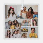 Creëer Uw eigen 10 fotocollage Glas Ornament (Achterkant)