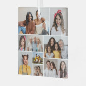 Creëer Uw eigen 10 fotocollage Glas Ornament (Voorkant links)