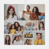 Creëer Uw eigen 10 fotocollage Glas Ornament (Achterkant)