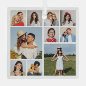 Creëer Uw eigen 10 fotocollage Glas Ornament (Achterkant)