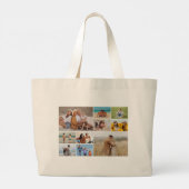Creëer Uw eigen 10 fotocollage Grote Tote Bag (Achterkant)