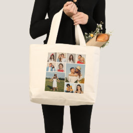 Creëer Uw eigen 10 fotocollage Grote Tote Bag