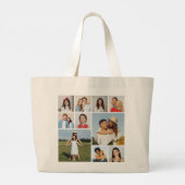 Creëer Uw eigen 10 fotocollage Grote Tote Bag (Achterkant)