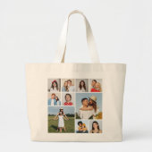 Creëer Uw eigen 10 fotocollage Grote Tote Bag (Voorkant)