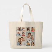 Creëer Uw eigen 10 fotocollage Grote Tote Bag (Achterkant)