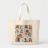 Creëer Uw eigen 10 fotocollage Grote Tote Bag (Voorkant)