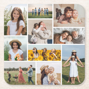 Creëer Uw eigen 10 fotocollage Kartonnen Onderzetters