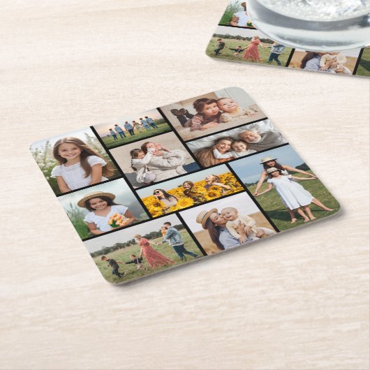 Creëer Uw eigen 10 fotocollage Kartonnen Onderzetters (Schuin)