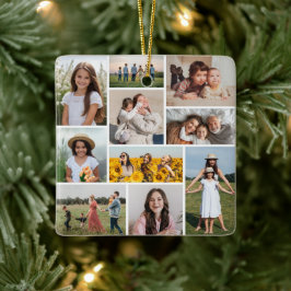 Creëer Uw eigen 10 fotocollage Keramisch Ornament