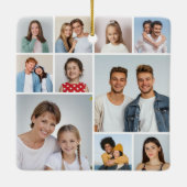 Creëer Uw eigen 10 fotocollage Keramisch Ornament (Achterkant)