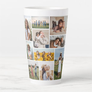 Creëer Uw eigen 10 fotocollage Latte Mok
