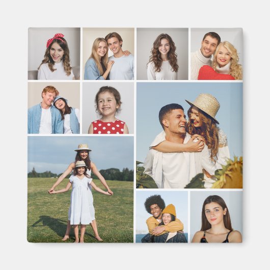 Creëer Uw eigen 10 fotocollage Magneet (Voorkant)