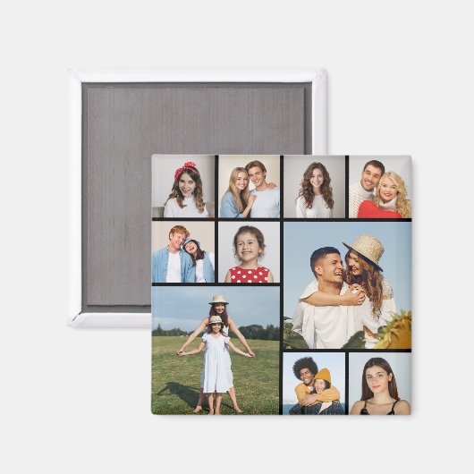 Creëer Uw eigen 10 fotocollage Magneet (Voorkant / Achterkant)