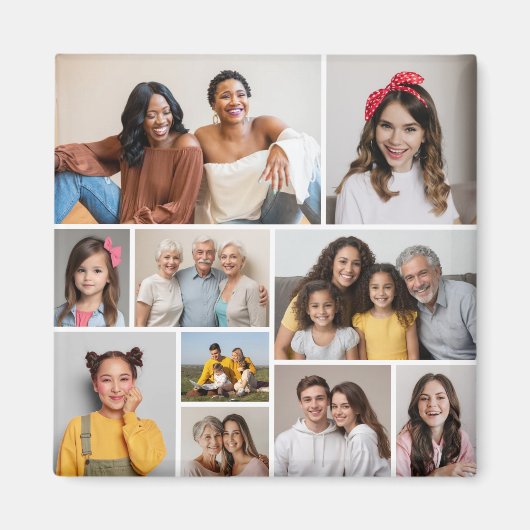 Creëer Uw eigen 10 fotocollage Magneet (Voorkant)