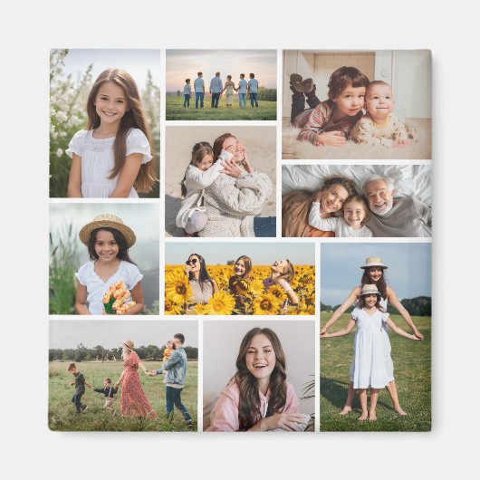 Creëer Uw eigen 10 fotocollage Magneet (Voorkant)