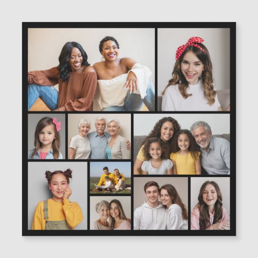 Creëer Uw eigen 10-fotocollage-magneetkaart (Voorkant)