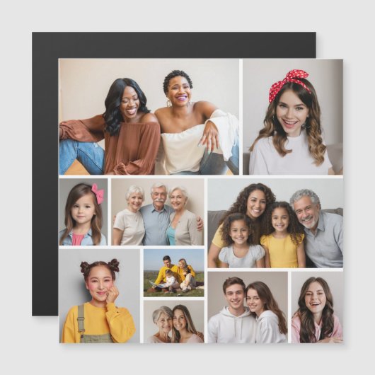 Creëer Uw eigen 10-fotocollage-magneetkaart (Voorkant / Achterkant)