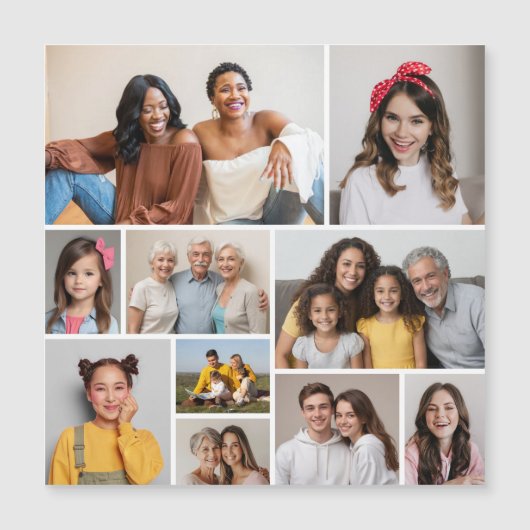 Creëer Uw eigen 10-fotocollage-magneetkaart (Voorkant)