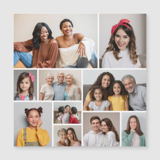 Creëer Uw eigen 10-fotocollage-magneetkaart (Voorkant)