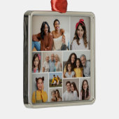 Creëer Uw eigen 10 fotocollage Metalen Ornament (Rechts)