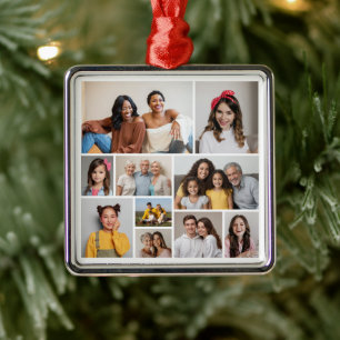 Creëer Uw eigen 10 fotocollage Metalen Ornament