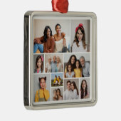 Creëer Uw eigen 10 fotocollage Metalen Ornament (Rechts)
