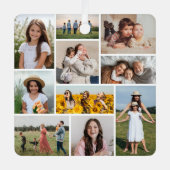 Creëer Uw eigen 10 fotocollage Metalen Ornament (Voorkant)