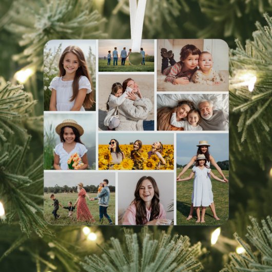 Creëer Uw eigen 10 fotocollage Metalen Ornament (Insitu)