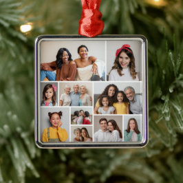 Creëer Uw eigen 10 fotocollage Metalen Ornament