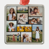 Creëer Uw eigen 10 fotocollage Metalen Ornament (Voorkant)