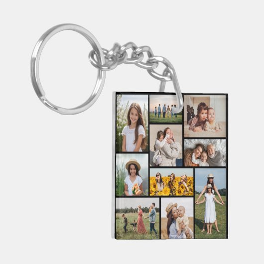 Creëer Uw eigen 10 fotocollage Sleutelhanger (Voorkant Links)