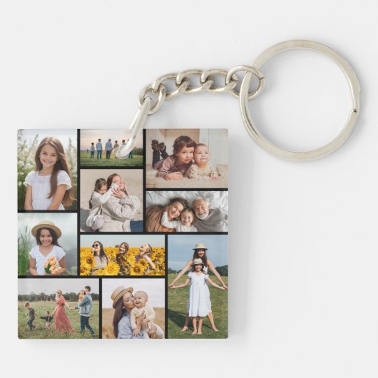 Creëer Uw eigen 10 fotocollage Sleutelhanger (Achterkant)
