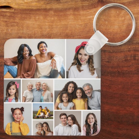 Creëer Uw eigen 10 fotocollage Sleutelhanger (Achterkant)