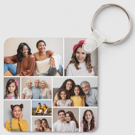 Creëer Uw eigen 10 fotocollage Sleutelhanger (Achterkant)
