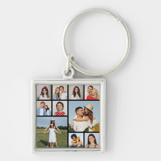 Creëer Uw eigen 10 fotocollage Sleutelhanger (Voorkant)