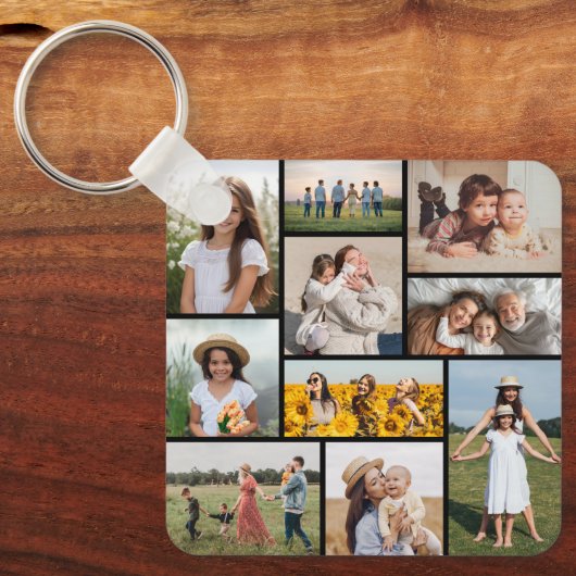 Creëer Uw eigen 10 fotocollage Sleutelhanger (Voorkant)