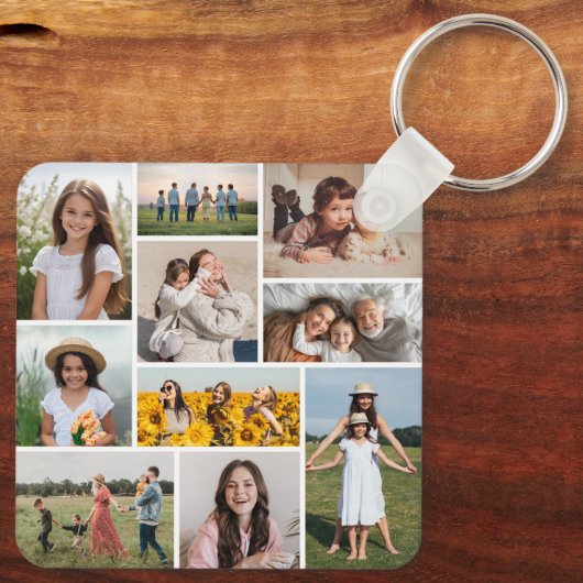 Creëer Uw eigen 10 fotocollage Sleutelhanger (Achterkant)