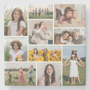 Creëer Uw eigen 10 fotocollage Stenen Onderzetter