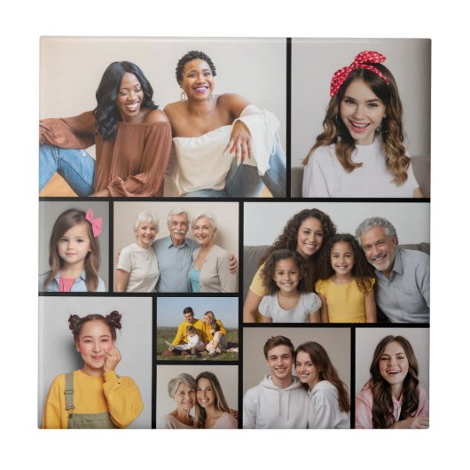 Creëer Uw eigen 10 fotocollage Tegeltje (Voorkant)