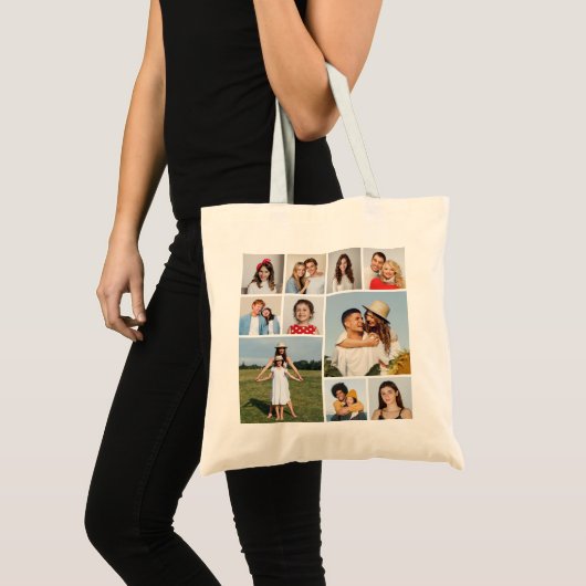 Creëer Uw eigen 10 fotocollage Tote Bag (Voorkant (product))