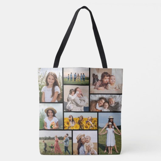 Creëer Uw eigen 10 fotocollage Tote Bag (Voorkant)