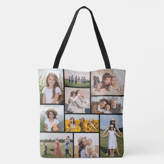 Creëer Uw eigen 10 fotocollage Tote Bag (Achterkant)