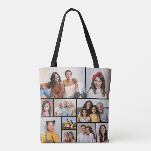 Creëer Uw eigen 10 fotocollage Tote Bag (Achterkant)