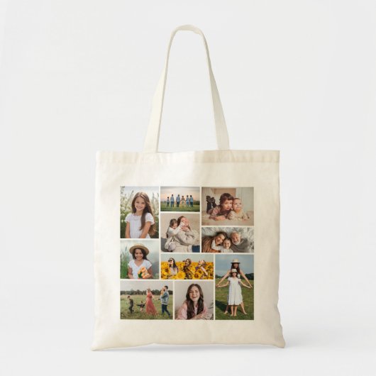 Creëer Uw eigen 10 fotocollage Tote Bag (Voorkant)