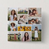 Creëer Uw eigen 10 fotocollage Vierkante Button 5,1 Cm (Voorkant)