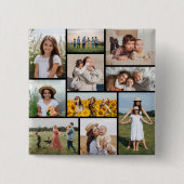 Creëer Uw eigen 10 fotocollage Vierkante Button 5,1 Cm (Voorkant)